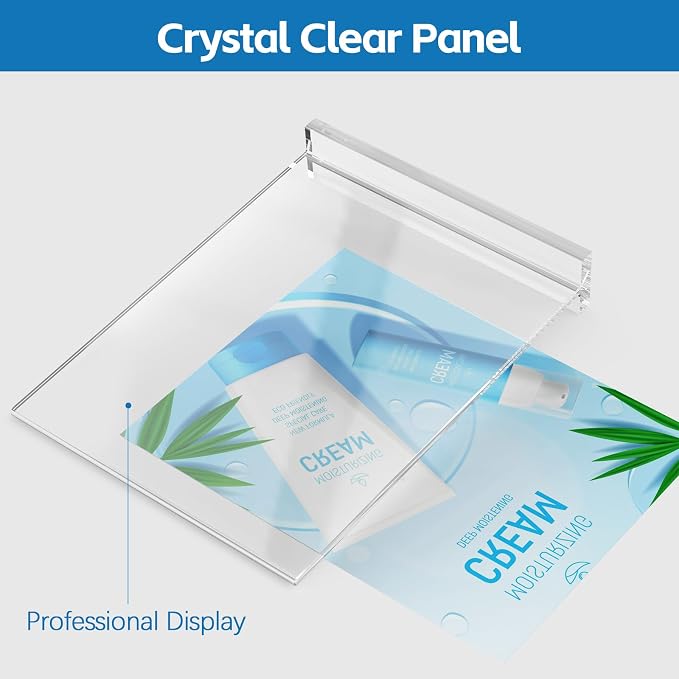 Dynta 8 Pack Acrylic Sign Holder 8.5 x 11, Double Sided Table Sign Holder - Image 3