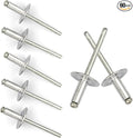 60 Pcs Large Flange Blind Rivets, Aluminum,Flange Diameter 5/8" (16 mm),Pop Rivets Assortment Kit Blind Rivet (3/16"×9/16"(4.8×13mm))
