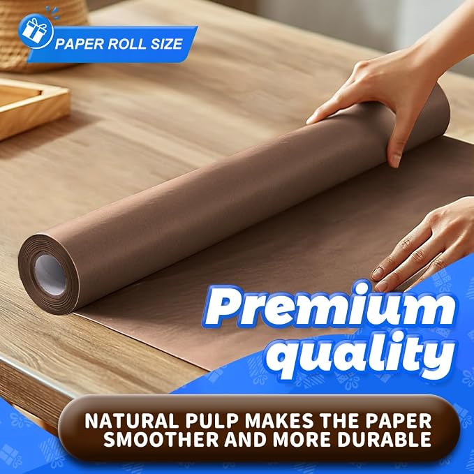 PerkHomy Coffee Kraft Paper Roll 17.5" x 760" - Image 3