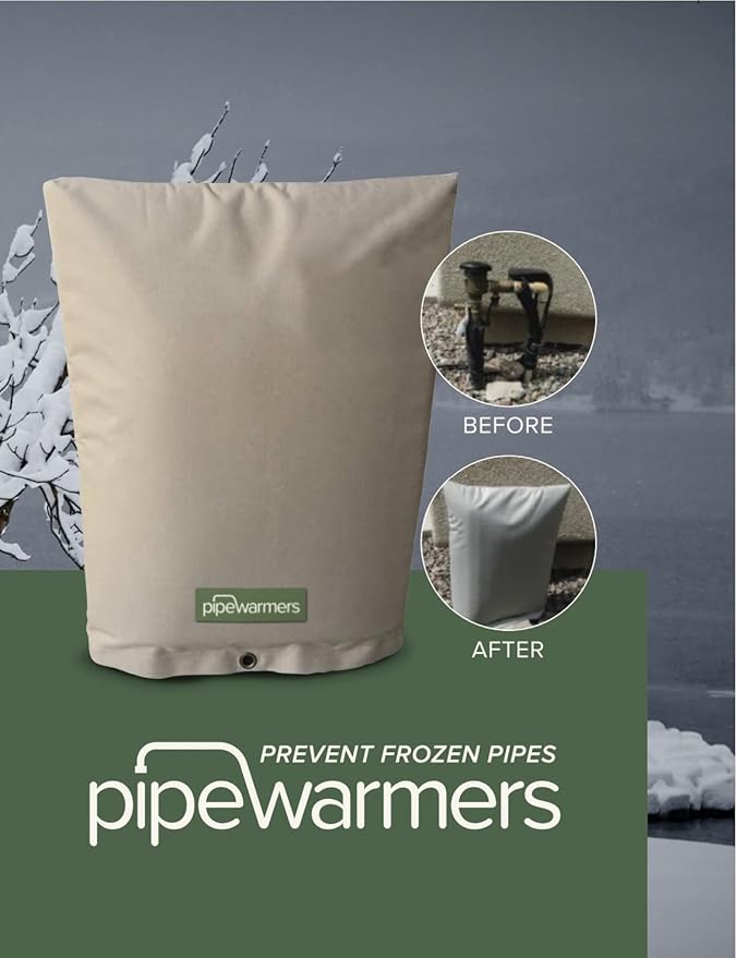 The Original Winter Pipe Insulation Cover (5˚F) - Double-Wall Cotton (UV-Coated) Insulated Backflow Preventer Freeze Protection, Pump Cover, Sprinkler/Well Head Cover for Outside - (14" W X 18" H)
