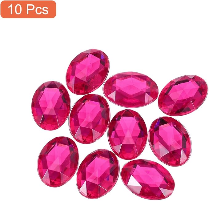 MECCANIXITY 10Pcs Acrylic Oval Gems 30x40 mm Flat Back Artificial Rhinestones - Image 3