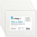 KINGART 805-6 White Stretched Canvas, 100% Cotton, Gesso Primed, by KINGART