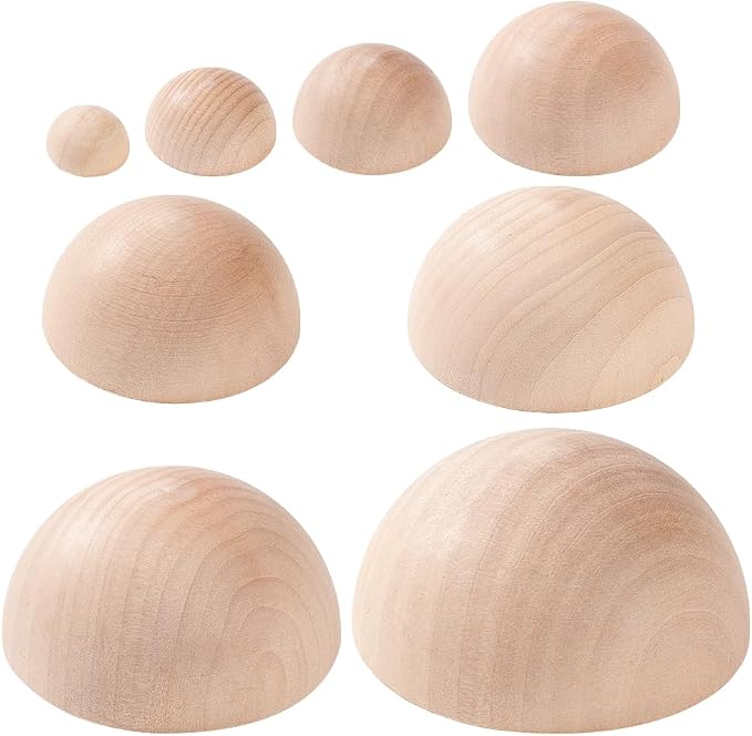 BENECREAT 8Pcs 8 Sizes Half Round Pottery Tools Set, Wooden Ceramic Top Tool by BENECREAT