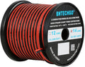 BNTECHGO 14 Gauge Flexible 2 Conductor Parallel Silicone Wire Spool Red Black High Resistant 200 deg C 600V for Single Color LED Strip Extension Cable Cord,Model,100ft Stranded Tinned Copper Wire