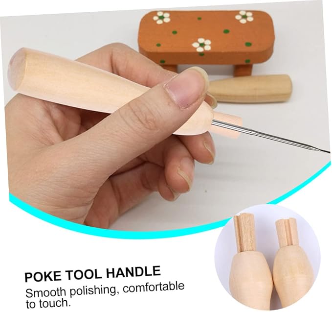 STOBOK 60 Pcs Punch Needle Handles Wooden Felting Needle Handles Replacement - Image 9