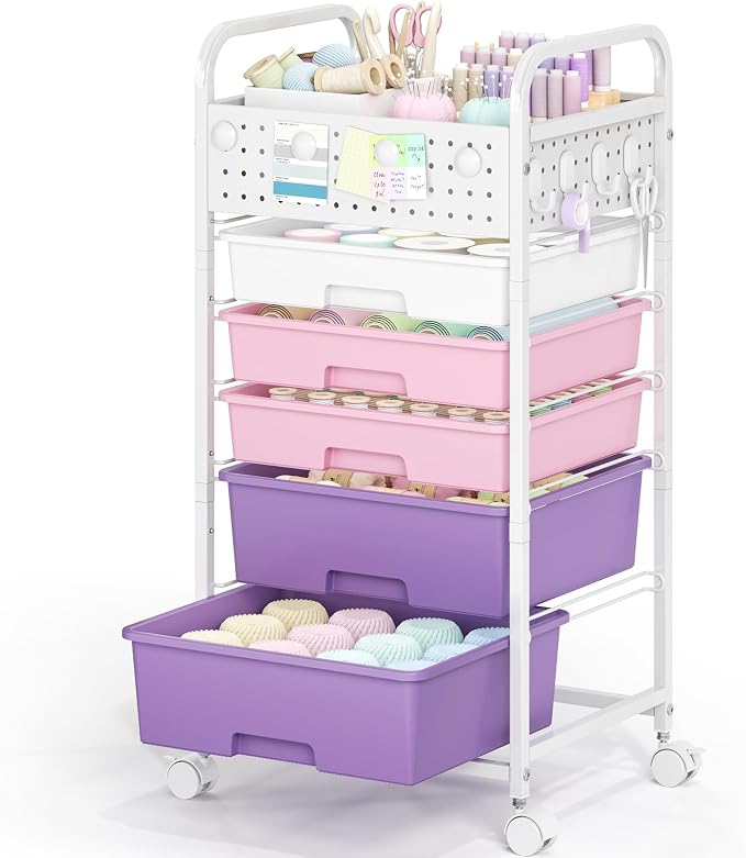 5 Drawer Rolling Storage Cart by SYKIARIOL