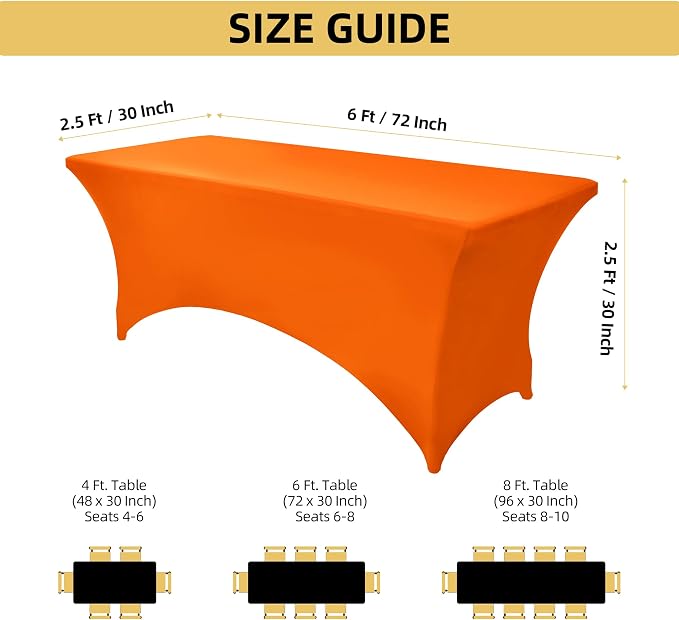 2-Pack 6ft Spandex Table Covers - Image 4