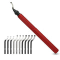 Deburring Tool Kit Metal Handle Chamfer Tool 6.5Inch for Aluminum Steel Plastic Tube Hole 3D Printed Plastic Edges with Extra 10 HSS Blades Red Handle…