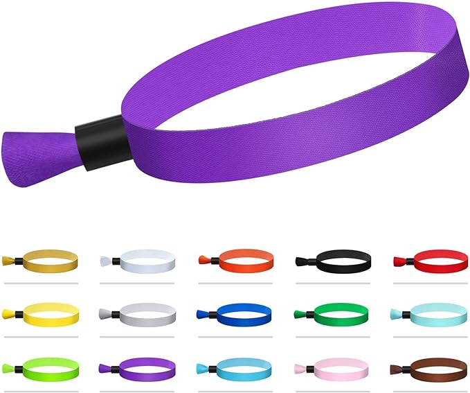 100 Pcs Cloth Event Wristband, Disposable Wristbands for Events, Colored Wristbands Events,for Lightweight Concert,Club Entrance Wrist Strap Party Wristband Event (Color : Purple1)
