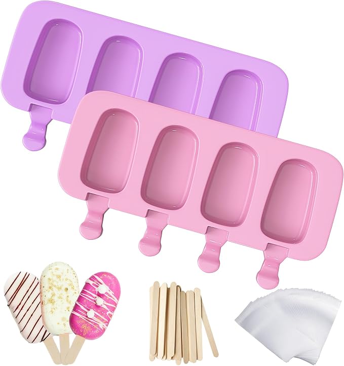Ozera 2 Pack Popsicles Molds, Silicone Cake Pop Molds by Ozera
