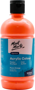 Mont Marte Signature Fluoro Orange Acrylic Paint, Semi-Matte Finish, 12 Colors by MontMarte