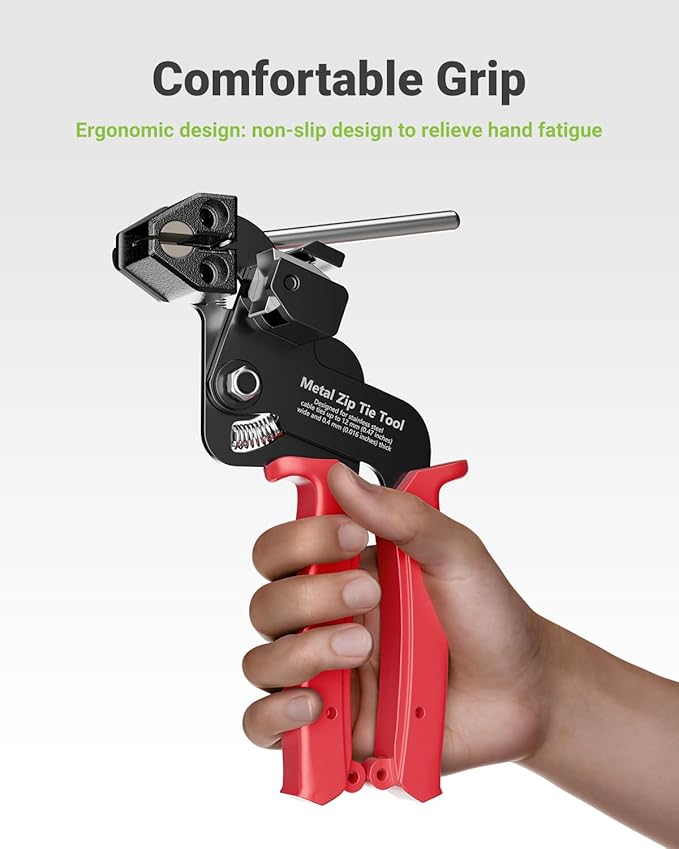 Metal Zip Tie Tool, Heavy Duty Zip Tie Cutter, Fasten and Cut Stainless Steel Cable Ties, for Outdoor Chain Link Fence Ties, Exhaust Pipe and Cables