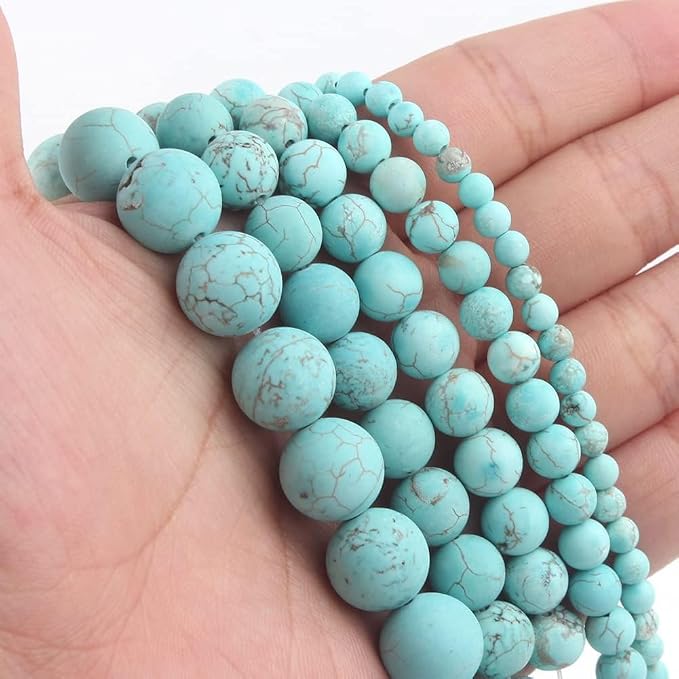 6mm Matte Turquoise Bead, 15-Inch Matte Round Loose Stone Beads - Image 6