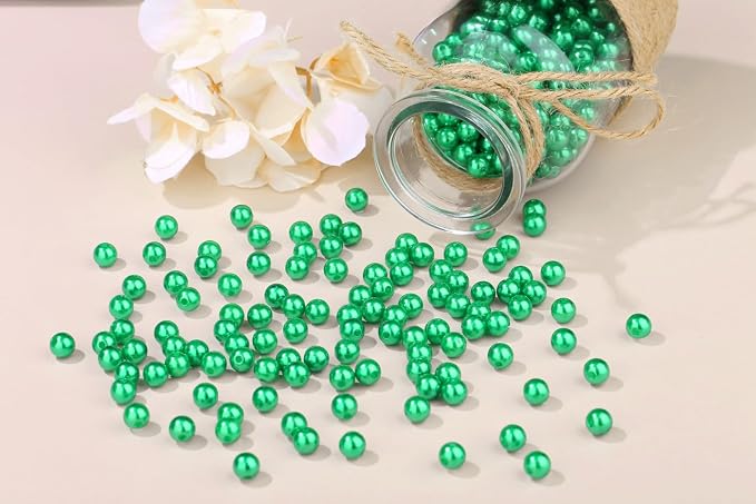 DUQGUHO Green Beads for Jewelry Making 6mm Green Pearl for Crafting - Image 3