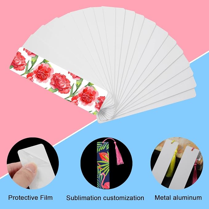 GEKIXUTP 120 Pcs Sublimation Bookmark Blank Heat Transfer Aluminum Metal - Image 2