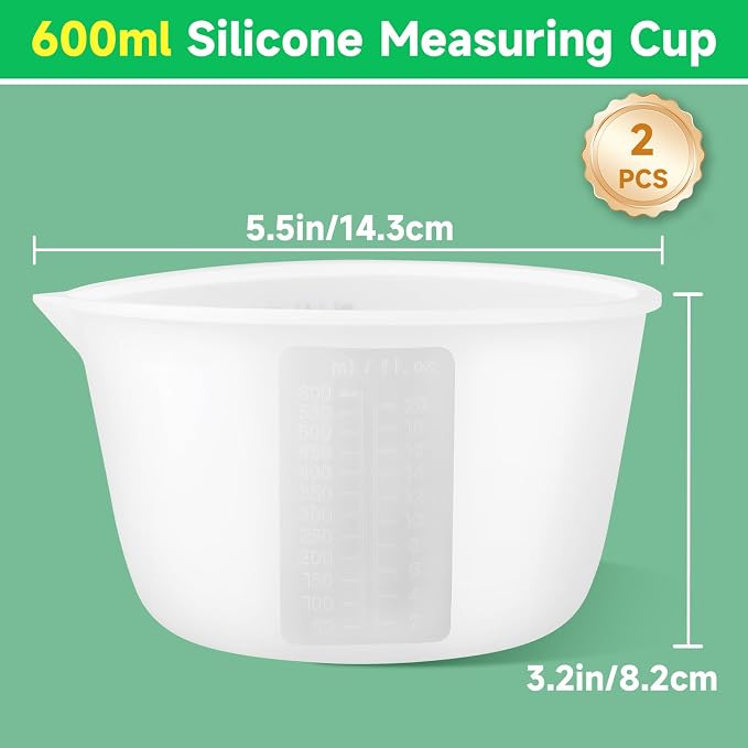 Gartful 600ml Reusable Silicone Resin Cups, Large Silicone Mixing Bowl - Image 2