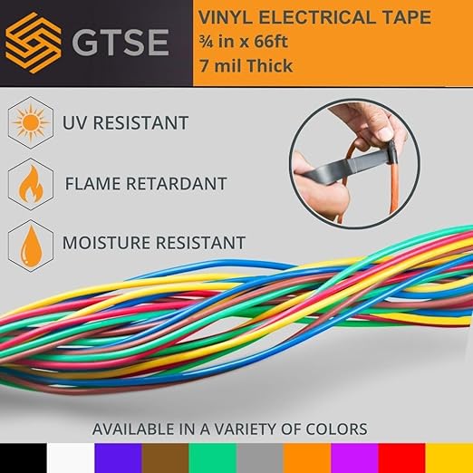 GTSE Brown Electrical Tape, 3-Pack – Waterproof, Industrial Grade Vinyl, 3/4 in x 66ft– Strong Self-Adhesive PVC Electric Tape for Wire Insulation, 7 Mil, 600V – UL/CSA Listed