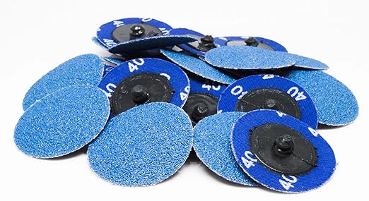 Benchmark Abrasives 2 Inch Sanding Discs Quick Change Zirconia - Male R Type Backing Drill & Die Grinder Sanding Disc for Deburring Polishing Rust Remover for Metal Paint Stripper (25 Pack), 80 Grit