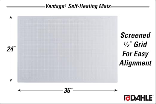 Dahle Vantage 10683 See-Through Premium Self-Healing Cutting Mat, 1/2" Grid - Image 2