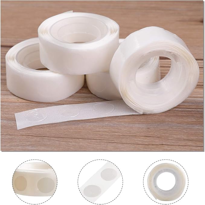 gegemaoyi 1600pcs Glue Point Clear Balloon Glue Removable Adhesive Dots Double - Image 3