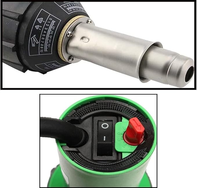 Beyondlife 1600W Plastic Welding Kit Hot Air Welder Heating Gun PVC Vinyl Rod Welding Hot Gas Pistol Tool, with Various Welding Nozzles, Handheld Floor Groover