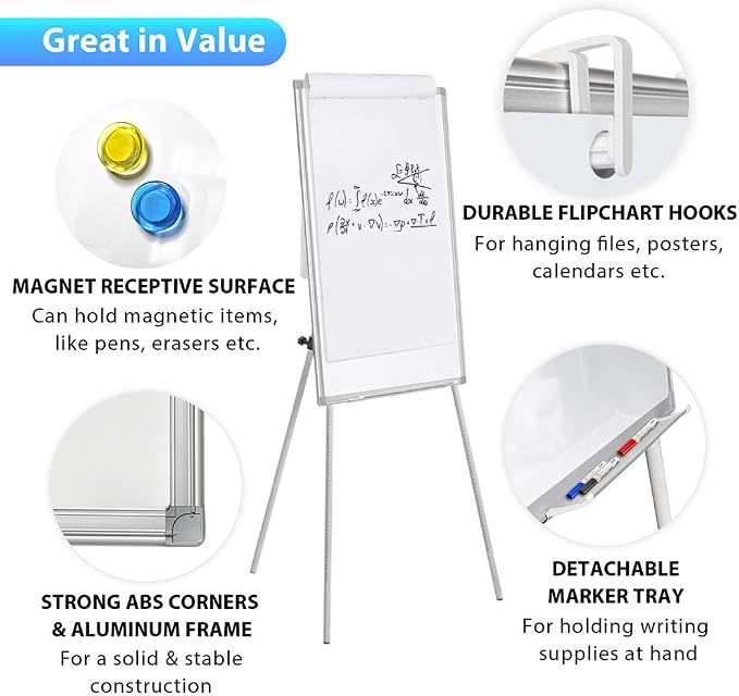 Maxtek Easel Whiteboard 40 x 28 in, Stand Tripod - Image 4