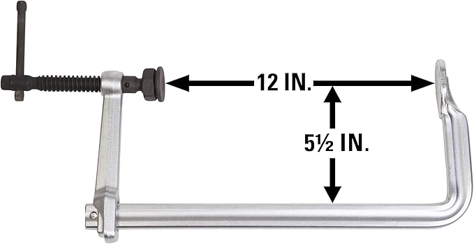 Wilton Heavy-Duty F-Clamp, 12" Opening, 5-1/2" Throat, 2660 Lbs. Clamping Force (Model GSM30)
