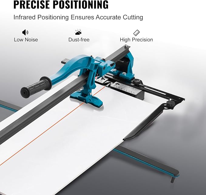 VEVOR Manual Tile Cutter, 48 inch, Porcelain Ceramic Tile Cutter with Tungsten Carbide Cutting Wheel, Infrared Positioning, Anti-Skid Feet, Durable Rails for professional installers or beginners