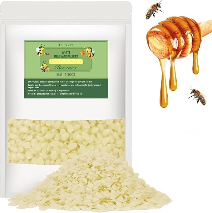Beeswax Pellets 3LB Beeswax Triple Filtered Beeswax Pastilles by DenCert