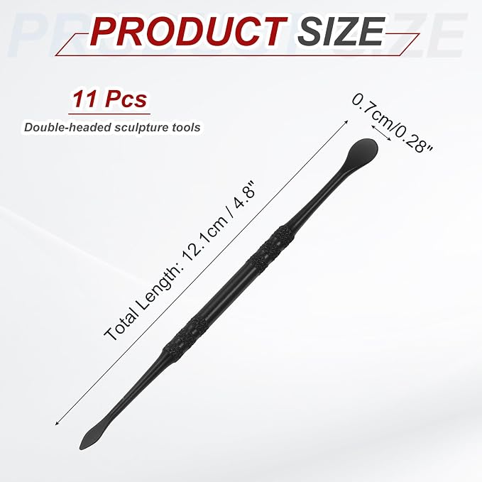 HARFINGTON 11pcs Wax Carving Tool 4.75" Double-Headed Stainless Steel Sculpture - Image 2