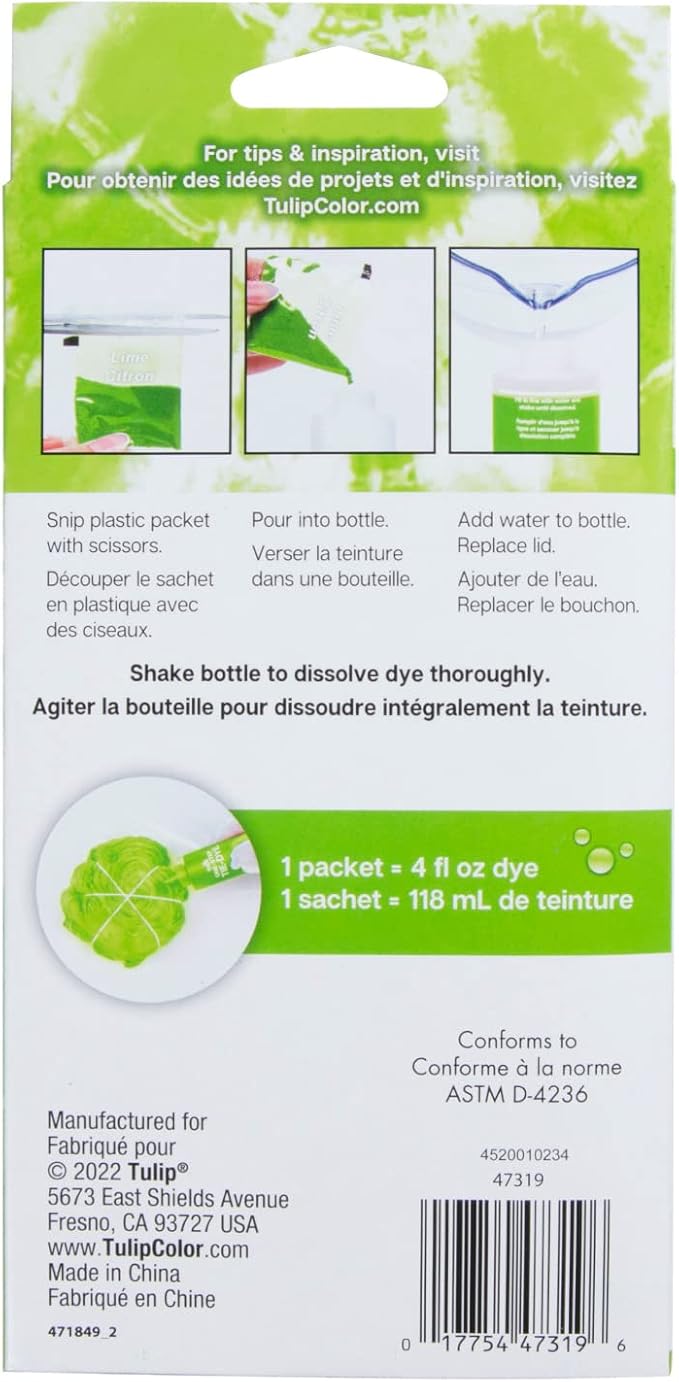 Tulip One-Step Tie-Dye Kit, 3 Fabric Dye Refill Packs, Lime Green - Image 6