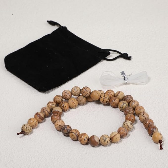 10mm Matte Picture Jasper Bead, 15-Inch Matte Round Loose Stone Beads - Image 7