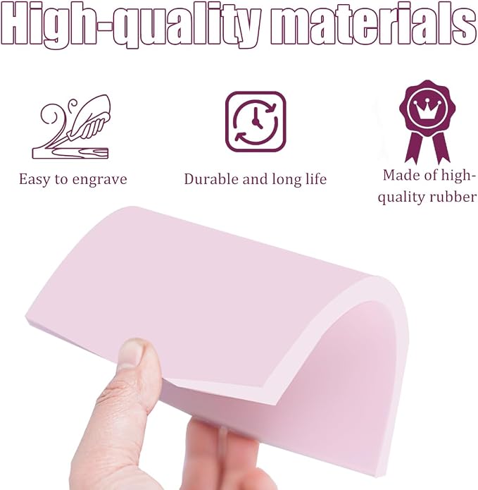 5 Pack Rectangular Rubber Stamp Carving 4x6 Linoleum Blocks - Image 4