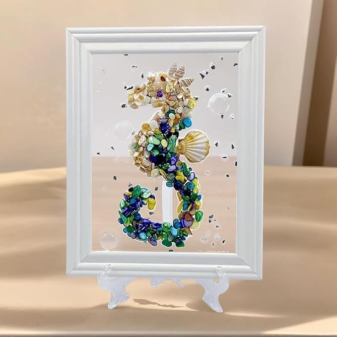 Sea Glass Art Kit, Mosaic Glass Photo Frame Set 9.5x7.5 Inch, Handcraft Style - Image 6