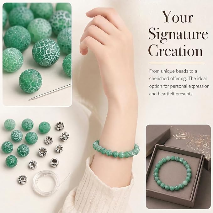 8mm Matte Green Weathered Agate Bead, 15-Inch Matte Round Loose Stone Beads - Image 4