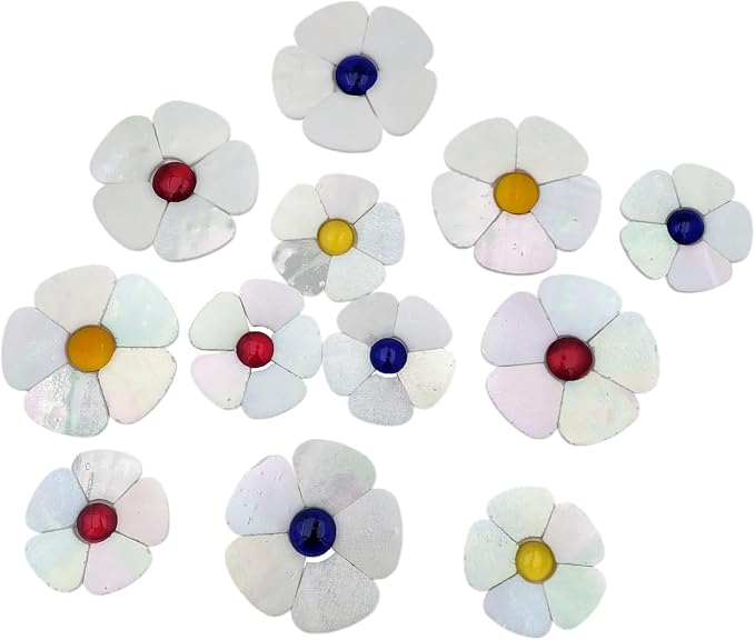 Esweny 12 Flower Stained Glass Mosaic Tiles by Esweny