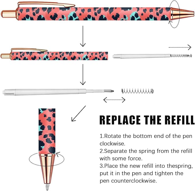 Ballpoint Pen 3Pcs Click Black Ink Metal Retractable 1.0 mm Medium Ballpoint - Image 4