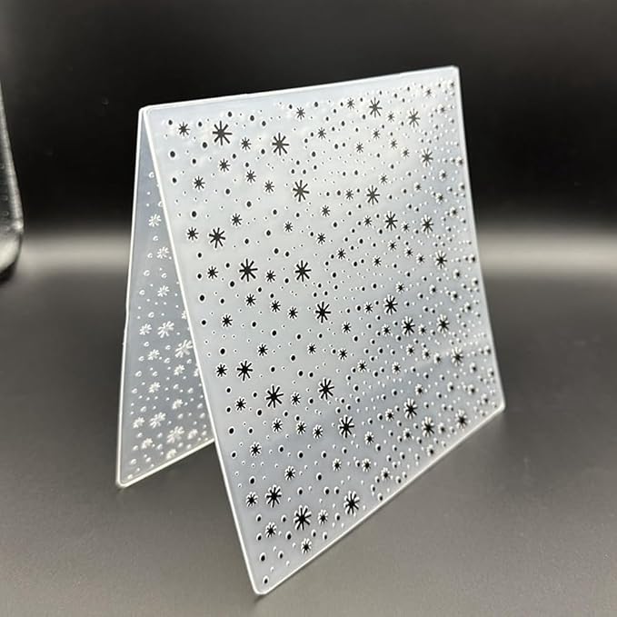 3D Plastic Embossing Folder Template Christmas Snowflakes Falling Texture - Image 5