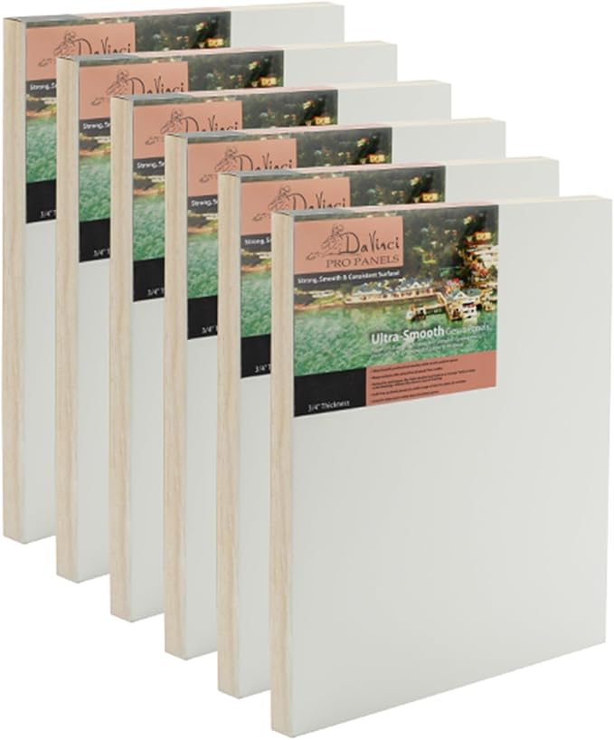 DaVinci Wood Panel Pro Ultra Smooth Gesso Panels 3/4inchinch 6x12inchinch by DaVinci+Wood+Panel