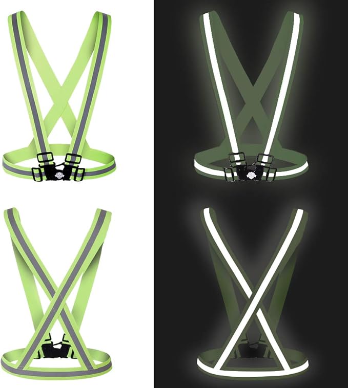 Dazonity High Visibility Safety Vest,Lightweight,Adjustable & Elastic Vest,Hi Vis Reflective Strips, Fit for Men & Women, Construction,Cycling, Runnning, Surveyor, (Yellow & Orange)
