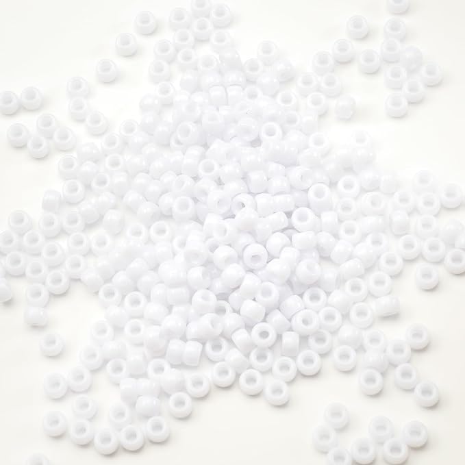 Gxueshan 1000 Pcs Acrylic White Pony Beads 6x9mm Bulk - Image 3