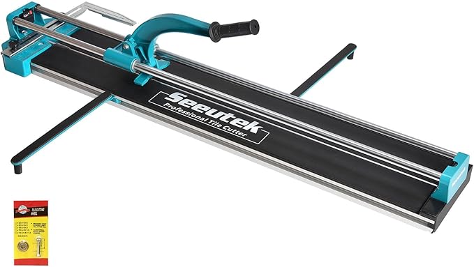Seeutek Manual Tile Cutter, 40 inch Professional Porcelain Ceramic Tile Cutter, Double Rails Design Tile Cutter Tool, with Tungsten Cutting Blade and Laser Guide Positioning