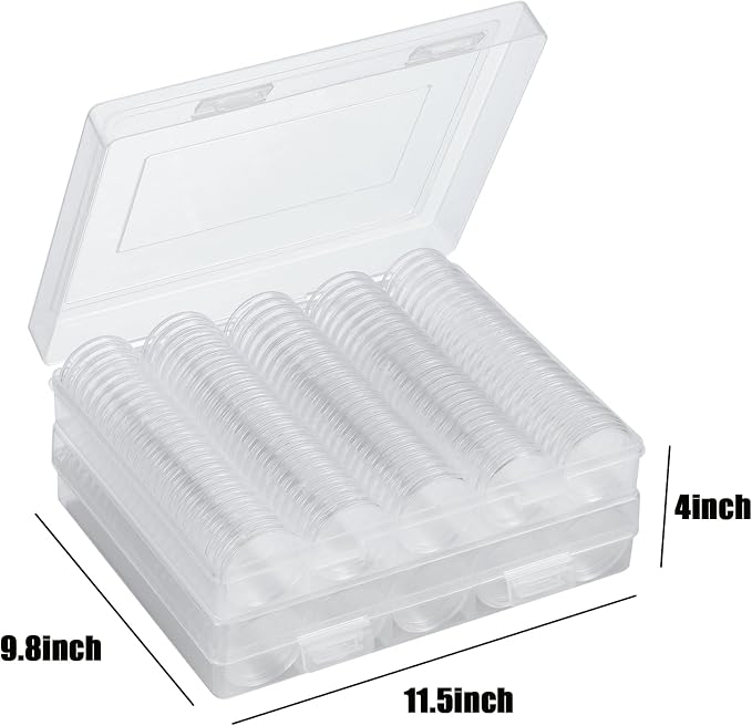 MUQING 240 PCS 30mm Plastic Coin Capsule Holder, 5 Sizes Protect Gasket Coin - Image 2