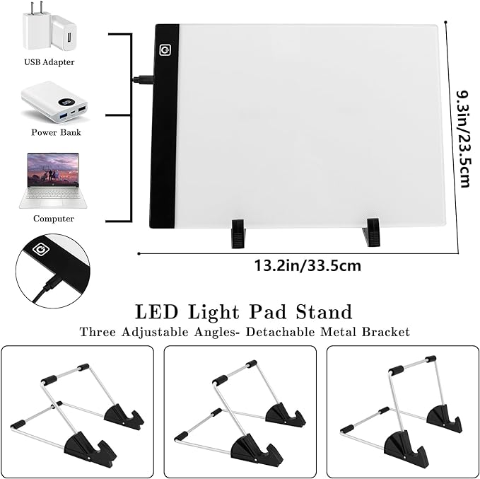 Ratukall 183PCS A4 Diamond Painting Light Pad Kit, Light Board - Image 2