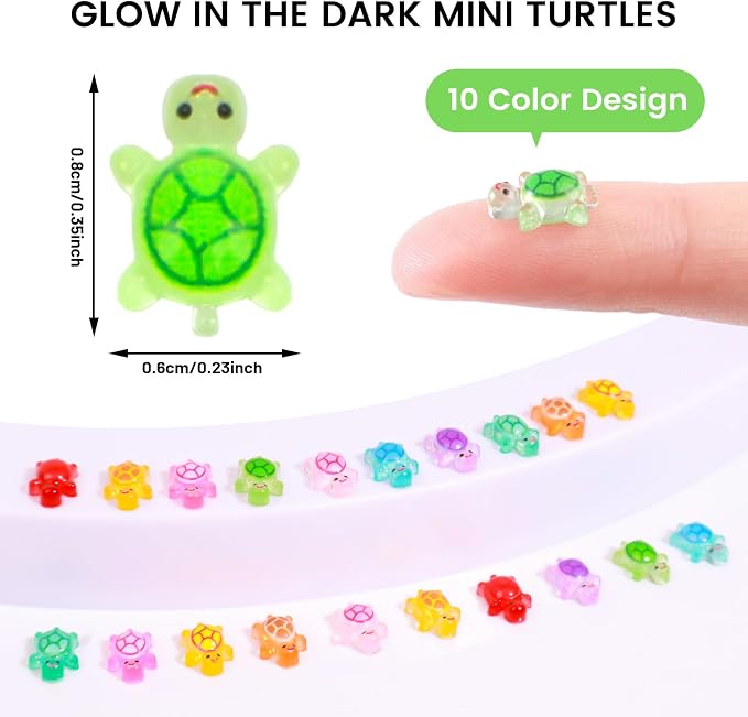 300pcs Mini Resin Turtles Luminous Tiny Turtle - Image 2