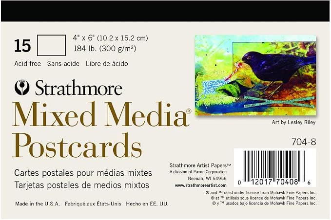 Strathmore Mixed Media Postcards, 15 Blank 4x6 inch Postcards Ready to Paint by StrathmorePaper