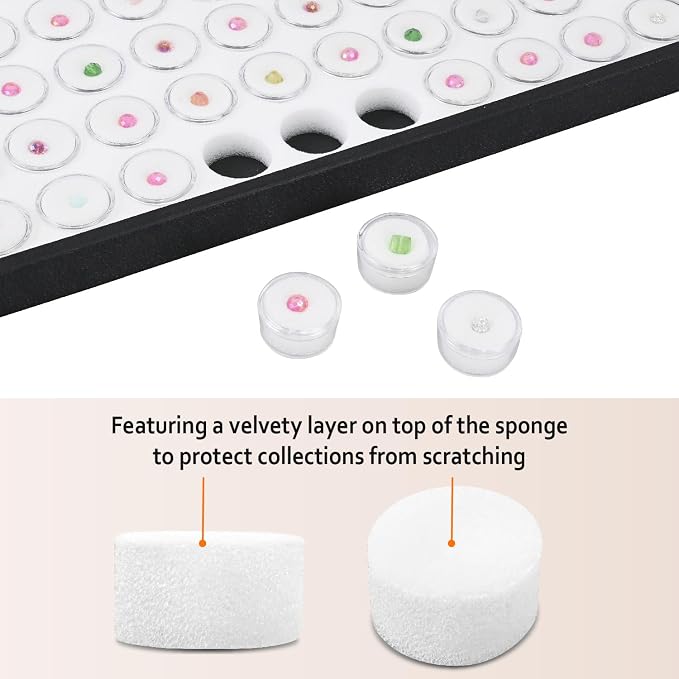 Ikee Design White Foam Gem Jars Showcase Stackable Display Tray - Image 3