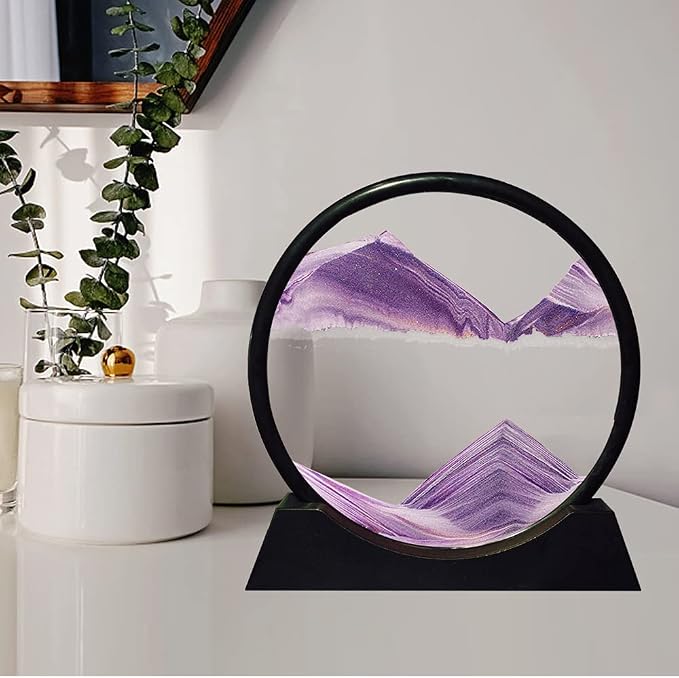 Aoderun Moving Sand Art Picture Round Glass 3D Deep Sea Sandscape in Motion - Image 6