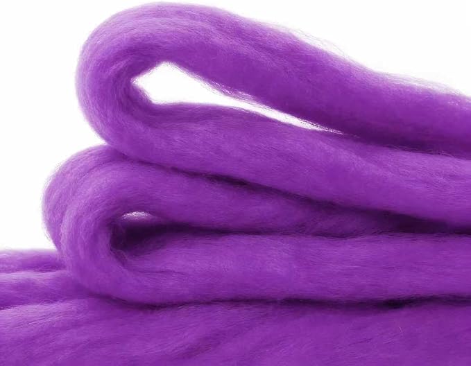 Felting Wool for DIY Craft, Needle Felting Wool Purple, 3.4oz Wool Roving for - Image 3