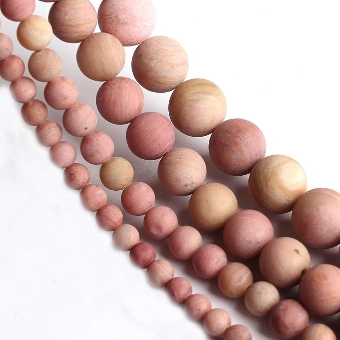 6mm Matte Pink Rhodochrosite Bead, 15-Inch Matte Round Loose Stone Beads - Image 4